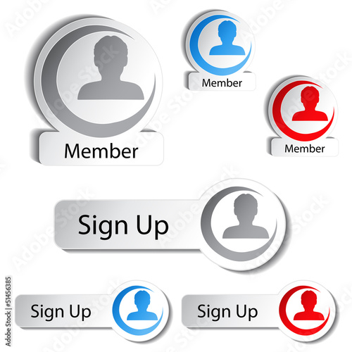 Vector: vector avatar icons, buttons - human, user, member vector avatar icons, buttons - human, user, member