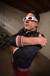 Grinning Rapper with 3D Glasses
