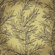 Seamless vintage hand drawn background with rosemary herb. Eps10