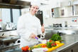 Chef cooking in his kitchen