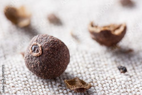 Photo: Whole grain of Jamaican pepper Whole grain of Jamaican pepper