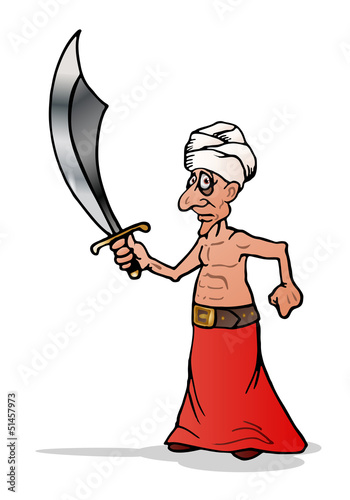 Illustration: Arabic hold a big sword Arabic hold a big sword