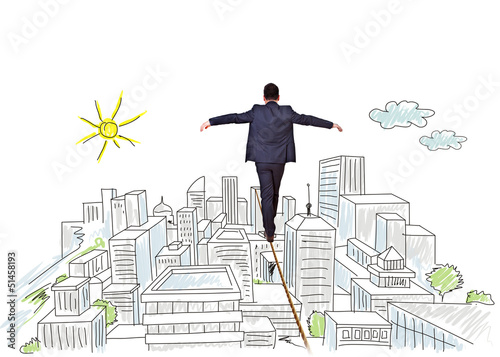 Photo: tightrope businessman tightrope businessman