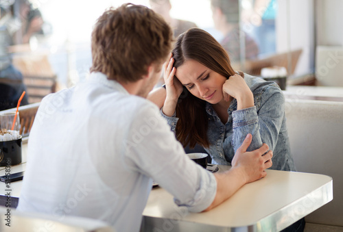Photo: Young woman on the brink of crying. Relationship problems. Young woman on the brink of crying. Relationship problems.