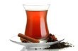 glass of Turkish tea, isolated on white