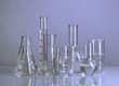 Test tubes on gray background