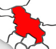 Serbia Abstract 3D Map Southern Central Europe Continent