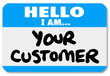 Hello I am Your Customer Nametag Sticker