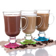 Layered coffee isolated on white