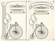 card in retro style with vintage bicycle and balloons