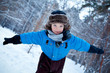 Portrait of boy wearing scarf, winter