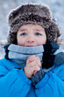Portrait of boy in winter time