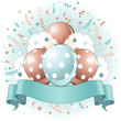 Blue Birthday balloons design