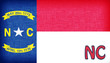 Linen flag of the US state of North Carolina
