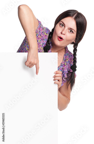 Photo: Girl with a blank Girl with a blank