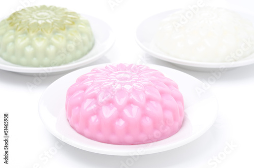 Photo: different types of Panna cotta (raspberry, tea matcha, vanilla) different types of Panna cotta (raspberry, tea matcha, vanilla)