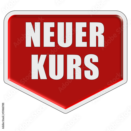 Illustration: Marker rot NEUER KURS Marker rot NEUER KURS