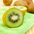 Kiwi on a green napkin
