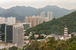 aerial view of Sha Tin town in Hong Kong