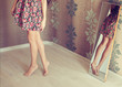 young woman turns the mirror