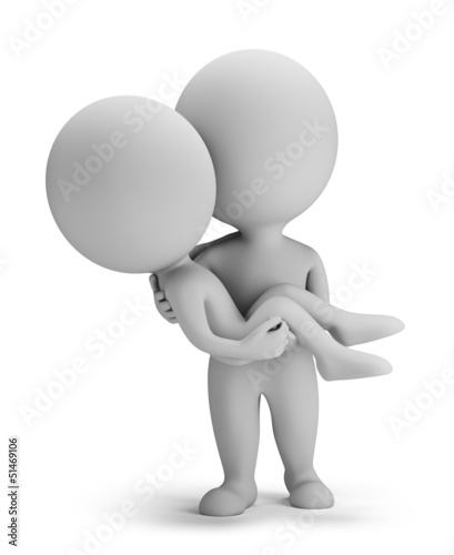 Illustration: 3d small people - girl in her arms 3d small people - girl in her arms