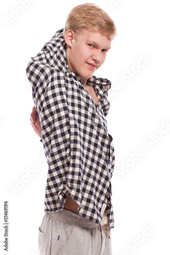 Photo: Portrait of young handsome guy exercising Portrait of young handsome guy exercising