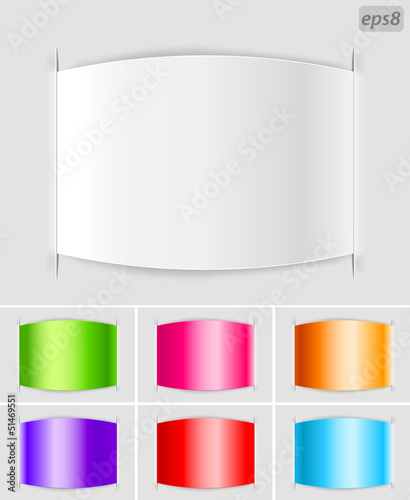 Vector: set of blank paper labels with color variations set of blank paper labels with color variations