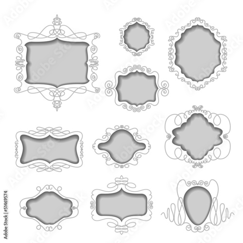 Vector: set of frames cut out from white background set of frames cut out from white background