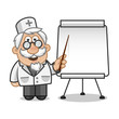 Doktror points on a flip chart