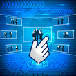 Hand Cursor selecting Business Team