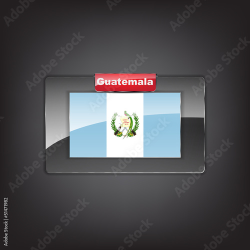 Vector: Glass button of the flag of Guatemala Glass button of the flag of Guatemala