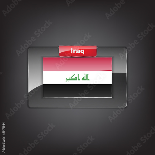 Vector: Glass button of the flag of Iraq Glass button of the flag of Iraq