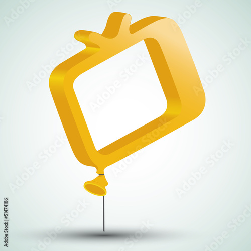 Illustration: tv icon in form of a balloon tv icon in form of a balloon