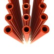 glossy ceramic tubes isolated on white