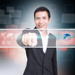 Businessman With Touchscreen