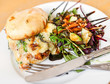 Cheese and Chicken Ciabatta with Salad