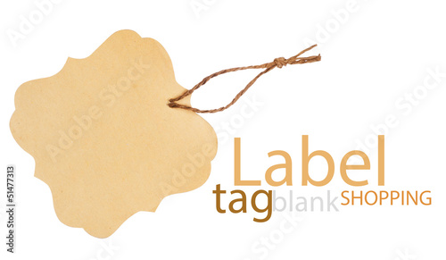 Photo: label (tag) isolated on white background label (tag) isolated on white background