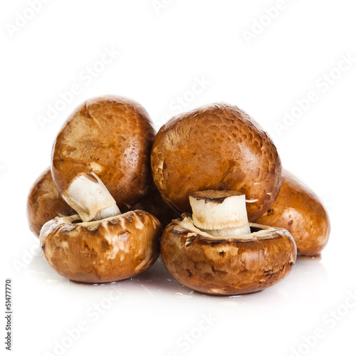 Photo: Fresh mushroom champignon isolated on white background . fresh Fresh mushroom champignon isolated on white background . fresh