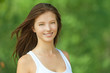 smiling beautiful young woman close up