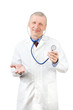 Smiling mature doctor with phonendoscope