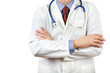 Male doctor in uniform with stethoscope