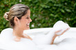 Woman taking a bath
