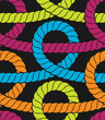 Colorful ropes seamless pattern. Vector illustration.