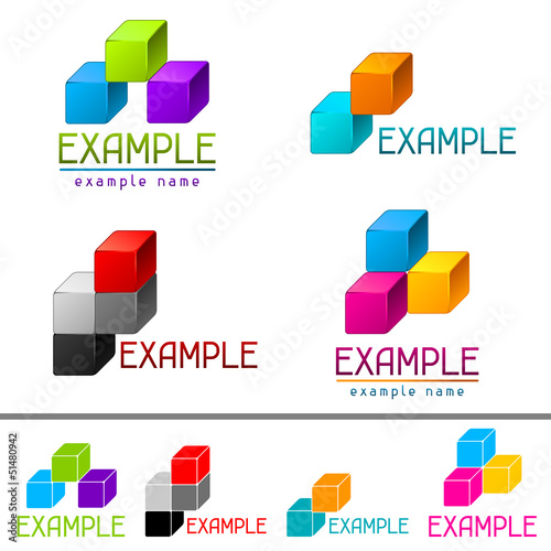 Vector: Set of abstract brands from vector cubes. Set of abstract brands from vector cubes.