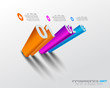 3D Infographic design template with shadows.