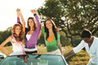 friends in car