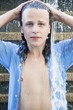 Portrait of a young man in the water
