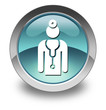 Light Blue Glossy Pictogram "Physician"
