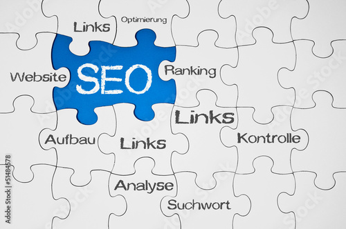 Photo: Puzzle in Blau mit SEO Puzzle in Blau mit SEO
