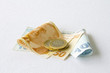Turkish lira banknotes and coins